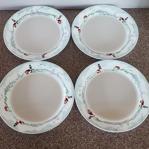 Set of 4, Corelle Outer Banks Lighthouse, Dinner Plates. Made In USA. - Picture 10 of 10
